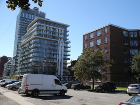 A new condo building in the redeveloped Regent Park neighbourhood in Toronto.