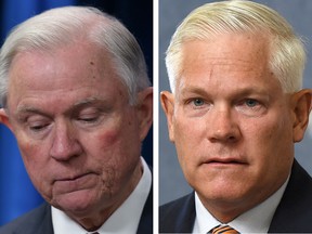 Both, Jeff Sessions, former Attorney General, left, and Texas Republican Pete Sessions, are out of office.