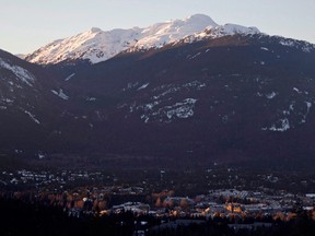 The village of Whistler, B.C. is seen as the sun sets on the snow capped mountains. Demand from retirees, investors and those looking for a winter getaway, is driving strong demand for condominiums in popular recreational real estate markets.