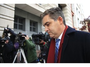 In this Nov. 14, 2018, photo, CNN's Jim Acosta walks into federal court in Washington, to attend a hearing on a legal challenge against President Donald Trump's administration. A judge is expected to announce Friday whether he will order the Trump administration to return the White House press credentials of CNN reporter Jim Acosta.