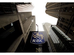 A Royal Bank of Canada sign is shown in the financial district in Toronto on August 22, 2017. Royal Bank of Canada is denying a report in the New York Times that it was able to read, write and delete users' messages on the social networking website Facebook. The newspaper published a story Wednesday claiming that Facebook gave RBC, along with Spotify and Netflix, the ability to see private messages between its users. The claims were based on hundreds of internal Facebook documents obtained by the New York Times, which have not been verified by