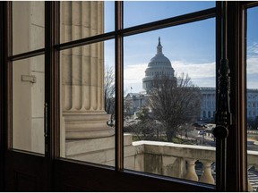 The Capitol Dome is seen from the Russell Senate Office Building in Washington, Thursday, Dec. 27, 2018, during a partial government shutdown.  Chances look slim for ending the partial government shutdown any time soon. Lawmakers are away from Washington for the holidays and have been told they will get 24 hours' notice before having to return for a vote.