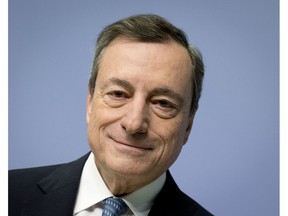 The President of the European Central Bank Mario Draghi waits for the beginning of a press conference following a meeting of the governing council in Frankfurt, Germany, Thursday, Dec. 13, 2018.