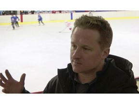 In this image made from video taken on March 11, 2016, entrepreneur Michael Spavor speaks during a friendly ice hockey match between visiting foreigners and North Korean players in Pyongyang, North Korea. A second Canadian man is feared detained in China in what appears to be retaliation for Canada's arrest of a top executive of telecommunications giant Huawei. The possible arrest raises the stakes in an international dispute that threatens relations. Canada's Global Affairs department on Wednesday, Dec. 12, 2018, said Spavor, an entrepreneur who is one of the only Westerners to have met North Korean leader Kim Jong Un, had gone missing in China. Spavor's disappearance follows China's detention of a former Canadian diplomat in Beijing earlier this week. (AP Photo)