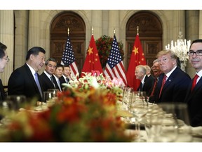 President Donald Trump with China's President Xi Jinping during their bilateral meeting at the G20 Summit, Saturday, Dec. 1, 2018 in Buenos Aires, Argentina.
