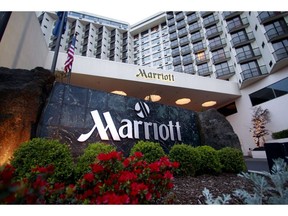 The Portland Marriott Downtown Waterfront in Portland, Ore. is seen on April 20, 2011. Marriott International says Starwood-branded properties in Canada are among those potentially impacted by a recent security breach.