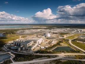 An aerial photograph of the Detour Gold mine in Cochrane, Ont.