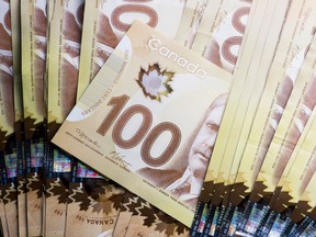 Canadian one hundred dollar bills