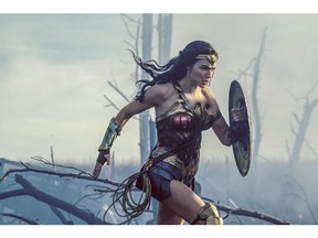 This image released by Warner Bros. Entertainment shows Gal Gadot in a scene from "Wonder Woman." A new study organized by Time's Up, the Hollywood-based organization formed to promote gender equality, finds that female-led films outperform male-led movies at the box office. The study analyzed the 350 top-grossing films worldwide released between January 2014 and December 2017. It found that in films with small, medium and large budgets, all averaged better global grosses when a woman was listed as the lead star.
