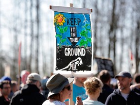A Trans Mountain pipeline protest in Burnaby, B.C., in March, 2018.