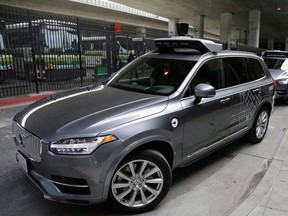 An Uber driverless car seen in 2016. Uber Technologies Inc. says its self-driving vehicles have returned to the streets of Toronto in a modified program after the company halted testing earlier this year when one of its autonomous vehicles struck and killed a pedestrian in Arizona.