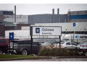 The Oshawa's General Motors car assembly plant in Oshawa, Ont., on November 26, 2018.