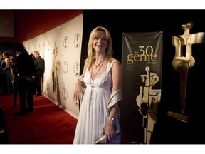 Caroline Neron arrives at the 30th annual Genie Awards in Toronto on Monday April 12, 2010 .THE CANADIAN PRESS/Chris Young