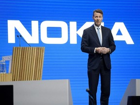 Nokia's Chairman Risto Siilasmaa speaks during the company's shareholder's meeting in Helsinki, Finland, Wednesday, May 30, 2018.