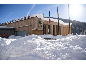 The congress centre, venue for the World Economic Forum, is covered with snow in Davos, Switzerland, Tuesday, Jan. 15, 2019. The World Economic Forum will take place in Davos from Jan. 22, 2019 until Jan. 25, 2019.