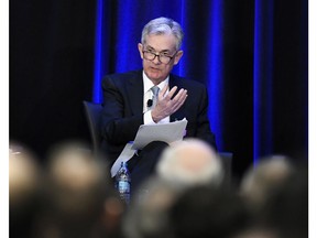 Federal Reserve Chairman Jerome Powell speaks at a conference, Friday, Jan. 4, 2019, in Atlanta. Powell said that he will not resign if asked to do so by President Donald Trump, a message that heartened investors who had been concerned by Trump's repeated attacks on his hand-picked choice to lead the nation's central bank.