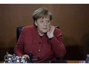 German Chancellor Angela Merkel attends the weekly cabinet meeting of the German government at the chancellery in Berlin, Germany, Wednesday, Jan. 9, 2019.