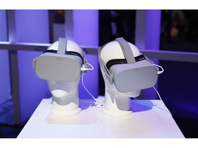 Oculus VR headsets are on display at CES International, Tuesday, Jan. 8, 2019, in Las Vegas.