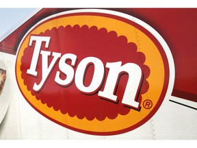 FILE - In this Oct. 28, 2009, file photo, a Tyson Foods, Inc., truck is parked at a food warehouse in Little Rock, Ark.  Tyson Foods is recalling more than 36,000 pounds (16,329 kilograms) of chicken nuggets because they may be contaminated with rubber.  The U.S. Agriculture Department says there were consumer complaints about extraneous material in 5-pound (2 kilogram) packages of Tyson White Meat Panko Chicken Nuggets. There are no confirmed reports of adverse reactions.