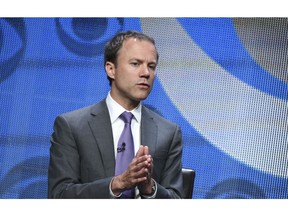 FILE - In this Aug. 10, 2015, file photo, David Rhodes, president of CBS news division, participates in the CBS News panel at the CBS Summer TCA Tour at the Beverly Hilton Hotel in Beverly Hills, Calif. CBS says Rhodes is stepping down following a troubled year that saw morning anchor Charlie Rose and the top executive at "60 Minutes" lose their jobs following misconduct reports and ratings issues at its top shows. In a memo to his staff, Rhodes said Sunday, Jan. 6, 2019, that "the new year is a time for renewal, for new goals. The world we cover is changing, how we cover it is changing - and it's the right time for me to make a change too."