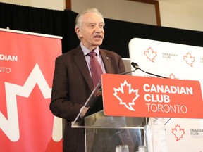 Postmedia CEO Paul Godfrey speaks at the Outlook 2019 luncheon.