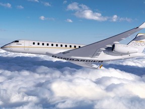 The Global 7500, which entered service in December, is Bombardier's flagship business jet.