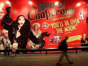 A billboard for the musical "The Drowsy Chaperone" is seen on Broadway in October, 2007. A decline in ticket prices is extremely rare, and David Rosenberg recalls the last time this happened back in October and November of 2007.