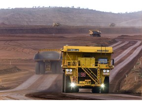 A Komatsu Autonomous Haul Truck in operation at a customer mine site.