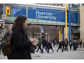 A general view of the Ryerson University campus in Toronto, is seen on Thursday, January 17, 2019. Maple Leaf Sports and Entertainment and Ryerson University are funding a handful of tech startups to drive innovation in the sports industry. The pair have chosen six early-stage companies to provide with mentorship through their Future of Sport Lab Incubator and opportunities to pilot their concepts with MLSE teams and venues.