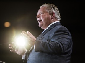 Ontario Premier Doug Ford speaks at the Economic Club of Canada in Toronto on Monday, January 21, 2019.