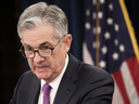 U.S. Federal Reserve Board Chairman Jerome Powell speaks during a news conference after a Federal Open Market Committee meeting Jan. 30, 2019 in Washington, D.C.