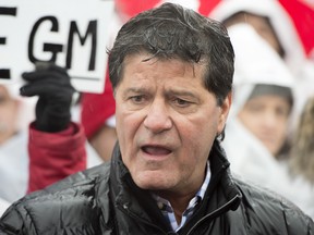 Unifor National President Jerry Dias speaks at rally in Oshawa last month. This week he said Unifor plans to reach out to its Mexican counterparts to offer support.