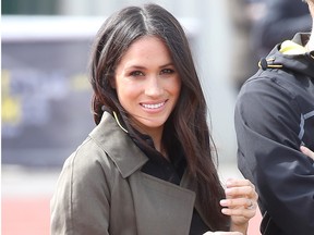 The Duchess of Sussex in a Aritzia trench coat in 2018.