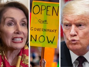 House Speaker Nancy Pelosi, left, and an unpredictable batch of first-time congressional Democrats, a record-breaking government shutdown and Donald Trump, right, and a intensifying U.S. presidential campaign cycle are all muddying the waters for a vote on USMCA.