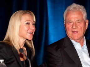 Frank Stronach and his daughter Belinda Stronach at a Magna annual general meeting in 2010. The Ontario business magnate and his wife say the relationship with their daughter has suffered a "complete breakdown."