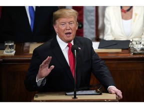 President Donald Trump delivers his State of the Union address to a joint session of Congress on Capitol Hill in Washington, Tuesday, Feb. 5, 2019.