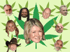 Among celebrity cannabis entrepreneurs are centre, Martha Stewart, and from bottom left clockwise, Willie Nelson, Gwyneth Paltrow, Francis Ford Coppola, Whoopi Goldberg, Patrick Stewart, Joe Montana, Snoop Dogg, Tommy Chong.