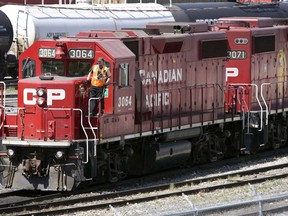 Canadian Pacific Railway locomotives are shuffled around a marshalling yard in Calgary on May 16, 2012. The Federal Court of Appeal has upheld a ruling that Canadian Pacific Railway Co. failed to provide adequate rail service to Univar Canada, one of the country's biggest chemical distributors, after the railway chose not to repair a Vancouver bridge damaged by fire.
