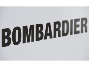 A Bombardier logo is shown at a Bombardier assembly plant in Mirabel, Que., Friday, October 26, 2018. The head of Metrolinx says it will impose financial penalties on Bombardier Inc. after the Quebec train maker failed to deliver on time six vehicles for Toronto's Eglinton Crosstown LRT.
