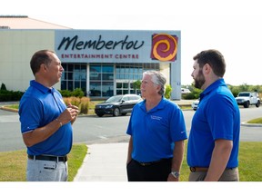 Michael McIntyre (left to right), Chief Financial Officer of the Membertou First Nation, Mark Shadeed, Director, BMO Indigenous Banking, Quebec and the Atlantic Provinces, and Andrew Giggey, Senior Relationship Manager, BMO are shown in a handout photo. From complex energy-sector investments to infrastructure projects and businesses, the increae in capital flowing into Canada's indigenous communities represents a bright spot for the country's biggest banks.