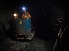 A miner at Porcupine Gold Mines, owned by Goldcorp. U.S. firm Newmont Mining Corp. bid $10-billion for Vancouver-based Goldcorp.