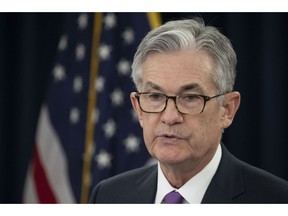 FILE- In this Jan. 30, 2019, file photo Federal Reserve Chairman Jerome Powell speaks at a news conference in Washington. On Wednesday, Feb. 20, the Federal Reserve releases minutes from its January meeting, when it held its benchmark interest rate steady and sent a strong signal that it sees no need to raise rates anytime soon.