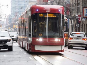 A Toronto streetcar built by Bombardier Transportation.