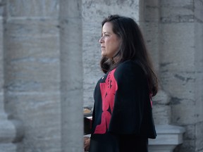 Jody Wilson-Raybould addresses the media following her appointment as Veterans Affairs Minister on Jan. 14, 2019.