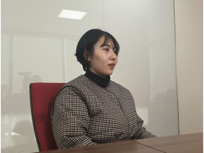 In this Jan. 16, 2019, photo, Park I Seul speaks during an interview in Seoul, South Korea. As she pursued her dream of becoming a fashion model, Park realized she was neither tall or skinny, like typical runway models, nor "big enough" to be a plus-size model. She also realized one day that the only way to meet the lofty ideals of South Korea's beauty standards was for her to continuously deny herself. Her newfound view of her body is part of a growing movement by South Korean women who have begun to resist what they see as extreme pressure to look a certain way.