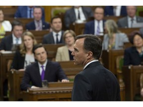 Finance Minister Bill Morneau delivers the federal budget in the House of Commons in Ottawa, Tuesday March 19, 2019.