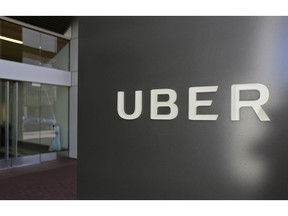 This March 1, 2017, file photo shows an exterior view of the headquarters of Uber in San Francisco. Uber Technologies Inc. users in Canada last year left behind glass eyes, gold teeth, a black whip and even a graduation certificate in the vehicles they were riding in. THE CANADIAN PRESS/AP/Eric Risberg, File)