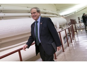 House Budget Committee Chair John Yarmuth, D-Ky., walks through the Capitol in Washington, Monday morning March 11, 2019, as President Donald Trump's 2020 budget is delivered to his committee. Trump's new budget calls for billions more for his border wall, with steep cuts in domestic programs but increases for military spending.