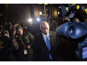 FILE - In this March 25, 2019, file photo, attorney Michael Avenatti leaves Federal Court after his initial appearance in an extortion case in New York. Avenatti, the trash-talking lawyer who became a household name by representing a porn star and hounding Donald Trump, is now in the legal fight of his life against federal charges that could send him to prison for the rest of his life.