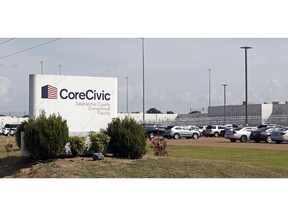 FILE - This Aug. 16, 2018, file photo shows the Tallahatchie County Correctional Facility in Tutwiler, Miss. Shareholders suing private prison operator CoreCivic on Tuesday, March 26, 2019, won class action status for a lawsuit claiming the company inflated stock prices by misrepresenting the quality and value of its services.